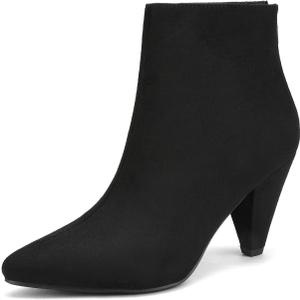DREAM PAIRS Women's Pointed Toe Ankle Boots High Heel Booties Fashion Zipper Dress Boots (9.5)