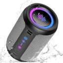 Portable Bluetooth Speaker with Lights, Bluetooth 5.4 Speaker, Powerful Crystal Clear Sound,All Day Playtime,15W Loud Stereo Sound, IPX7 Waterproof,TWS pairing for Outdoor/Home/Party/Travel,Gift Ideas