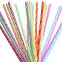 Hogg Reusable Straws - Rainbow (24 Pack), Plastic Straws Reusable, Tumbler Accessories, 11 inch