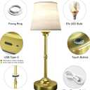 CHLORANTHUS 2 Pack Cordless Table Lamps, 3 Colors Stepless Dimming Fabric Desk Lamp, 6000mAh Rechargeable Battery LED Desk Lamp, Touch Night Light for Bedroom, Dining, Desk, Cafe