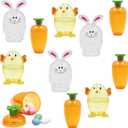 The Dreidel Company Fillable Easter Carrots, Bunny, and Chick 6-Pack Containers, Perfect Characters for Easter Egg Hunt, Basket Stuffers Filler, Surprise Carrot, Classroom Price Supplies, Party Favor