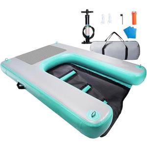 59'' X 39.3'' Large Floating Dock Platform, Inflatable PVC Exit Ramps Ladder for Dogs up to 130 Pounds, Foldable Floating Dock Platform with Pump/Rope/Repair Kit (150x100x10cm)