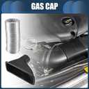 Air Intake Duct, Front Bumper Car Square Brake Air Duct with Extendable Flexible Hose and Hose Band Plastic Aluminum Black, 1 Set
