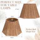 Woven Lamp Shades Set of 2, 6" x 10" x 8" Small Boho Lampshade Bell Shape Replacement Lampshade with Spider Fitter for Table Lamp Bedside Farmhouse Rustic (Paper Rope), 6" top x 10" bottom x 8" slant