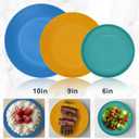 Wrova 40Pack plates and bowls sets for kids - Unbreakable wheat straw dinnerware sets service for 8 - Alternative plastic 40pcs dish sets for kitchen, camping and indoors dinning - (Colorful)