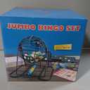 Yuanhe Jumbo Bingo Game Set - 11" Metal Round Cage, 75 Colored Balls, 100 Bingo Cards, 500 Mixed Chips and Master Board for Large Groups, Parties