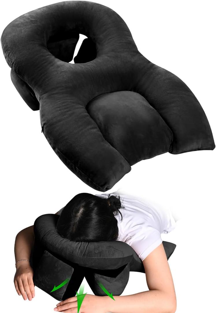 Face Down Pillow for Sleeping, Face Down After BBL/Eye Surger, Stomach Sleeping/Prone Pillow, Retinal Vitrectomy Recovery Equipment, Home Massage Pillow, Black