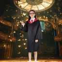 Wizard Costume for Teens & Adults - Wizard Robe with Accessories Set for Halloween Cosplay, Themed Parties