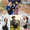 SlowTon Dog Carrier Sling - Thick Padded Shoulder Strap Adjustable Dog Carriers for Small Dogs, Puppy Carrier Purse for Pet Cat with Front Zipper Pocket Safety Belt Machine Washable (Black M)