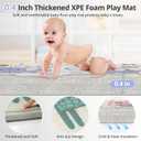 NOONKTY 79x71 Extra Large Baby Play Mat for Floor, Foldable Foam Playmat for Babies 0-12 Months & Kids, Non-Toxic Waterproof Baby Mat for Floor, Thick Playpen Mat for Tummy Time Crawling, Elephant