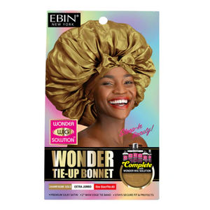 Silk Bonnet Satin Bonnet for Sleeping Large Bonnets with Tie Band Hair Wrap with Adjustable Straps Hair Cap for Women Curly Gold