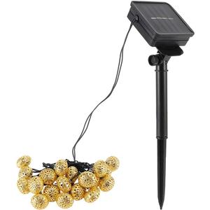 Yosoo Solar Light Globe String Lights Hollow Holiday Decoration Light for Christmas Party Gold