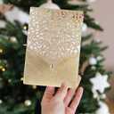 50PCS Wedding Invitation Gold invitations Gold Powder Floral Laser Cut with Blank Inner Sheet Envelopes for Wedding Engagement Bridal Bridal Shower Invite (50Pack)