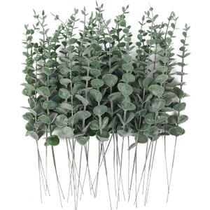 RECUTMS 36PCS Eucalyptus Leaves Stems 15Inch Artificial Green Leaf Branches Plant Bundle for Indoor Outdoor Home Office Wedding Centerpiece Flower Bouquet Floral Arrangement Table Farmhouse Decoration