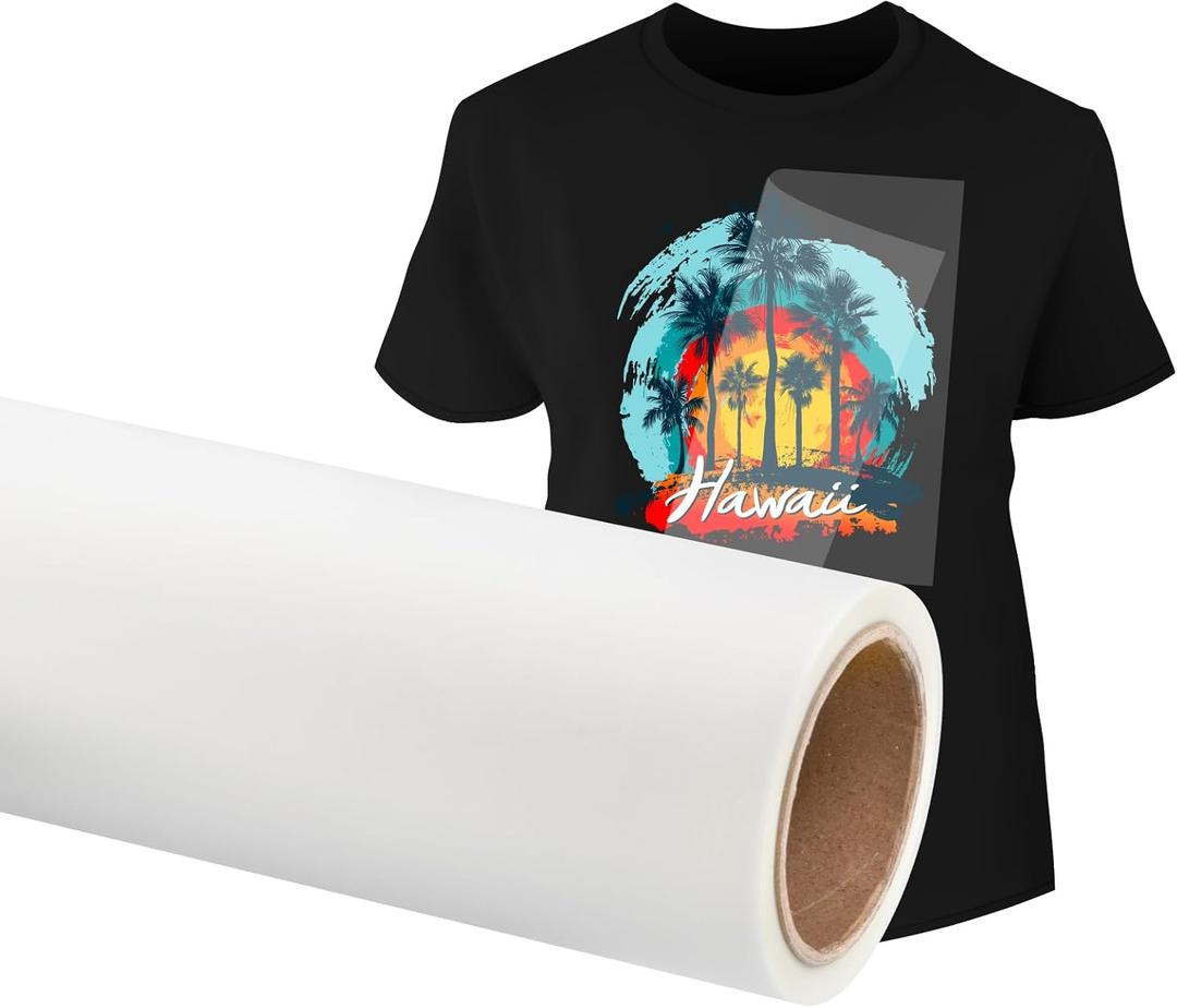 PYD Life DTF Transfer Film Roll 11.8" x 328ft Matte Double Sided for Sublimation PET Heat Transfer Pretreat Sheets,Direct to Film for T-Shirts Caps Hats Textile