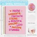 Pink Orange Inspirational Spiral Notebook, Trendy Pink Notebooks for Note Taking, Positive Affirmations Journal, Preppy Motivational Quote Journal 5.5x8.3 Inch with 164 Pages