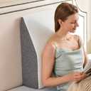 Sweetcrispy Wedge Pillow, Body Pillow for Sleep Apnea, Neck Pain Relief, Post Surgery, Sleeping Comfort, Acid Reflux, Heartburn, Back Pain Relief and Snoring, 7Inch, White& Grey