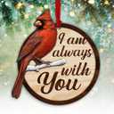 Memory Ornament Wooden in Loving, in Remembrance Ornament, Sympathy Ornament, Condolence Ornament, Memorial Ornaments for Loss of Loved One, Cardinal I am Always with You Ornaments, Gold,red