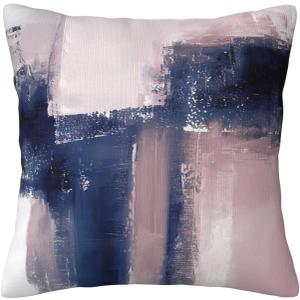 Pink and Navy Throw Pillow Velvet Pillowcase Home Set Comfortable Square Bed Decoration Outdoor Sofa Living Room Office Cushion Cover 18 "x18 Inch (Color-2)