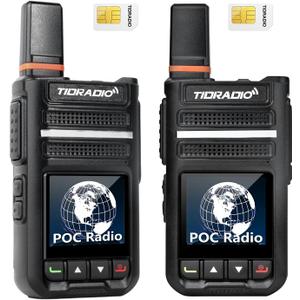 Rapid Poc Radios Unlimited Range, TIDRADIO TD-G18 Global Walkie Talkies Long Range, 4G LTE Nationwide PTT Walkie-Talkie, Long Distance 6000+Miles for Family Logistics Company-2pcs with SIM Card