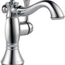 Delta Faucet Cassidy Single Hole Bathroom Faucet, Single Handle Bathroom Faucet Chrome, Bathroom Sink Faucet, Metal Drain Assembly, Chrome 597LF-MPU
