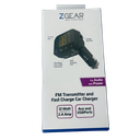 ZGear FM Transmitter and Fast Charging Car Charger 12 watt 2.4 amp Aux & USBport, 2 Pack