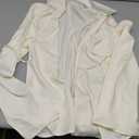 Womens Tie Front Satin Silk Blouse Sexy Deep V Neck Long Sleeve Open Front Club Tops Y2k Going Out Shirts (Beige, XL)
