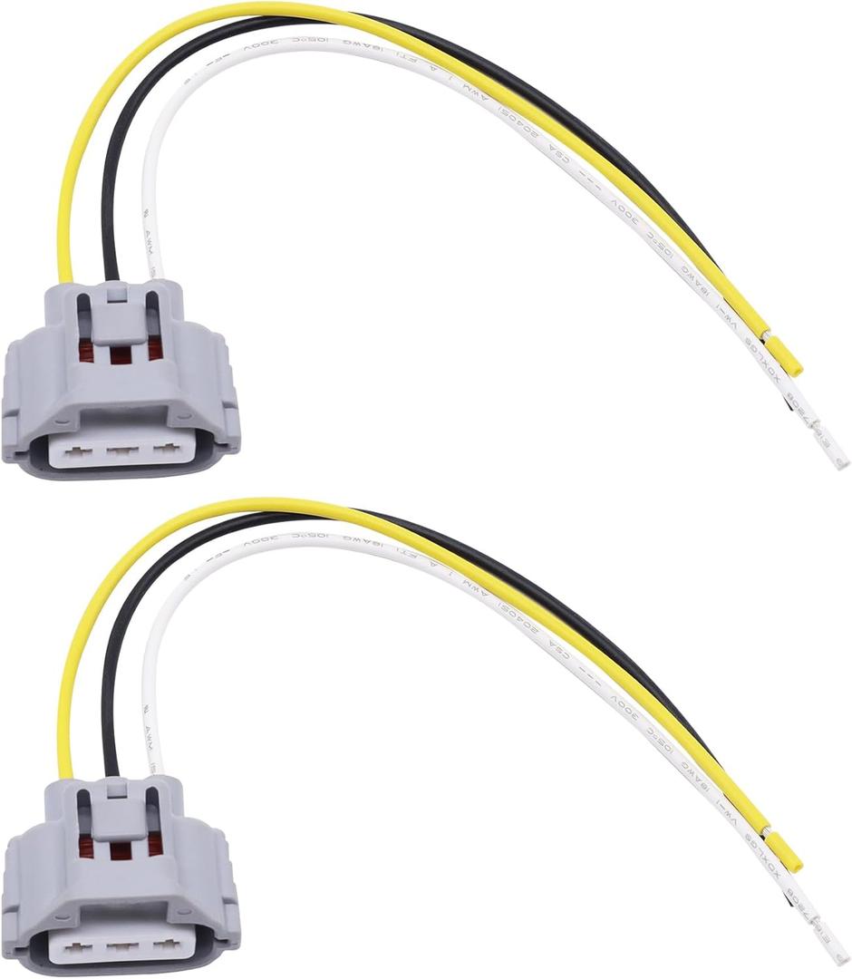 HiSport 3-Wire Front Turn Signal Wiring Connector Plug Pigtail Wire Harness Compatible with Toyota Camry Tacoma Tundra Replacement for 90075-60060 9007560060, 2PCS