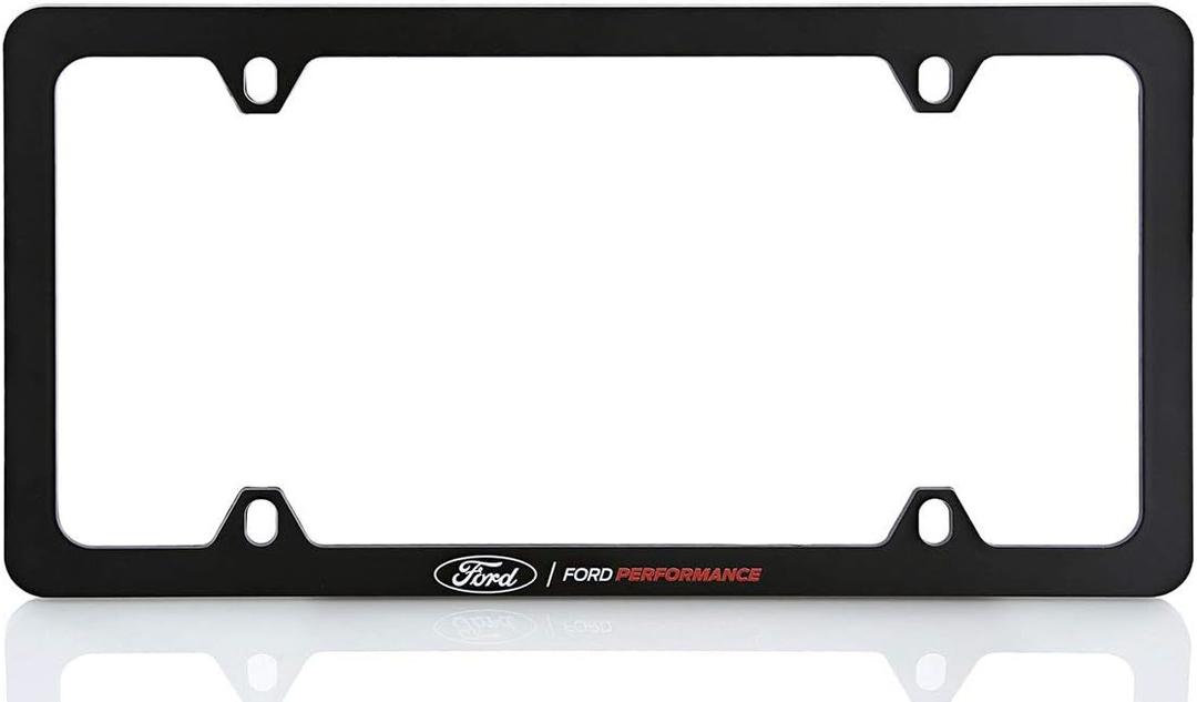 Ford Performance UV Printed Black Plastic Thin Rim License Plate Frame Holder 4 Hole