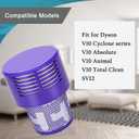 4 Pack V10 Filters Replacement Parts Compatible with Dyson V10 Cyclone Series, Cyclone V10 Absolute, Cyclone V10 Animal, V10 Total Clean, SV12, Replace Part No. 969082-01