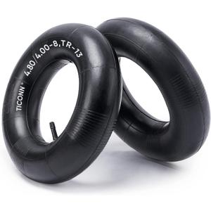 TICONN 4.80/4.00-8 Inner Tube, 2 Pack Inner Tire Tube for Wheelbarrow Tires, Replacement Tube with TR-13 Straight Valve Stem for Wheelbarrows, Mowers, Hand Trucks