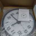 WallarGe Night Light Wall Clock for Bedroom - Silent Lighted up Wall Clock Glow in The Dark, Battery Operated for Living Room/Kitchen, Easy to Read Large Digital Display, 12 Inch (Black)