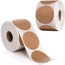 1000pcs Kraft Dot Stickers 2 inch | Color Coding Labels for Inventory, Price, Organization | 2" Round Circle Diameter, 500 per roll (Pack of 4)