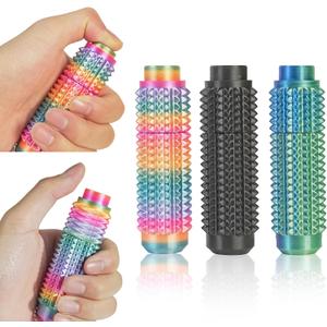 SnapMorph Little Ouchies Fidget Toys - All-in-One Pain Stim Toy with Spinning & Press Buttons for Anxiety Relief, Stress and Pain Relief Stimulation for Adults and Teens, 3PCS A