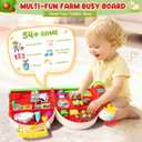 Montessori Farm Busy Board, Motor Skills Developmental Toys for 1 2 Year Old Boy Girl Gifts, Early Educational Toy for Toddlers 1-3, Christmas Birthday Gift for 12-18 Months, Sensory Board Toy for 1+, 9.6 x 3.5 x 9.6 inches