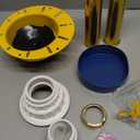 Freestanding Tub Drain Rough-in Kit, Bathtub Drain Kit with PVC Plastic Adapter and Brass Tail Pipes, Compatible for Freestanding Bathtub, Floor Mounted, Copper Bathtub, Yellow