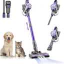 Cordless Vacuum Cleaner for Home with Powerful Suction,Lightweight Stick Vacuum Cordless Rechargeable with 35 Mins Runtime, Hardwood Floor Vacuum for Pet Hair,Carpet,Tile(Dark Purple)
