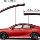 Lightronic Extra Durable Clip-on in-Channel Auto Vent Window Visor, Fits 2016-2021 Honda Civic Sedan, UV Protection Rain Guard, Original Wind Deflector, No-Drill Easy Install, Dark Smoke, 4-Pcs