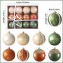 Christmas Tree Ball Ornaments 12 Pcs 3.15" Sage Green White Sand Brown Boho Neutral Shatterproof Plastic Glitter Hanging Balls for Fall Christmas Tree Xmas Holiday Party Home Decor