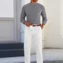 Runcati Mens Mock Turtleneck Sweater Slim Fit Casual Ribbed Knitted Pullover Fall Winter Basic Warm Sweaters, L