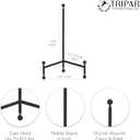 TRIPAR Modern Tripod Easel Display, Black Finish - Lightweight & Durable Design - Perfect for Displaying Decorative Pictures, Artwork, Plates, Tiles, & More (12 Inch)