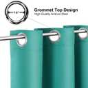 ChrisDowa Blackout Curtains 108 Inches Long for Living Room, Grommet Thermal Insulated Room Darkening Curtains for Bedroom (1 Panel Set, Teal, 52W x 108L)