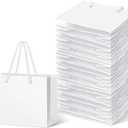 Fainne 24 Pcs White Mini Gift Bags with Handle Gift Card Bags Bulk Extra Small Paper Party Favor Boxes Tiny for Christmas Wedding Baby Shower Birthday Wrapping Supplies, 4.7 x 3.9 x 2.3 Inch (1 count (Pack of 24))
