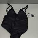RELLECIGA Women's One Piece Thong Swimsuit (Large, Black)