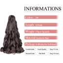 French Curly Braiding Hair,#4 Brown Synthetic Bouncy Braiding Hair 75g/Pack Crochet Hair Extensions 24Inch 8Pack French Curl Braiding Hair Extensions