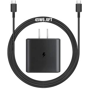 45W USB C Super Fast Charger for Samsung Galaxy-Tab S9 FE/FE+ Plus SM-X510/X516B/X610/X616B 5G Samsung Tablet 45W Type C Wall Adapter Block with 6.6Ft C to C Android Tablet Charging Cable Power Cord