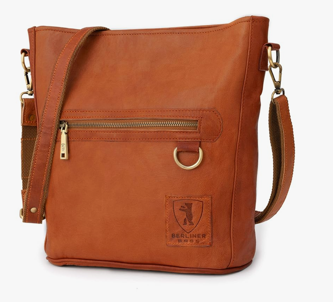 BERLINER BAGS Vintage Genuine Leather Shoulder Bag Siena, Handbag, Crossbody Bag for Women