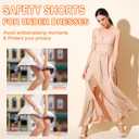 Women's Slip Shorts for Under Dresses Anti Chafing High Waisted Seamless Smooth Safety Shorts (Beige, M)