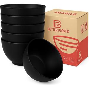 6-Piece Cereal Bowl Set - 23oz BPA-Free, Unbreakable, Reusable Plastic Bowls | Microwave, Dishwasher Safe | Lightweight, Stackable, Easy to Clean | Ideal for Cereal, Salads, Soups