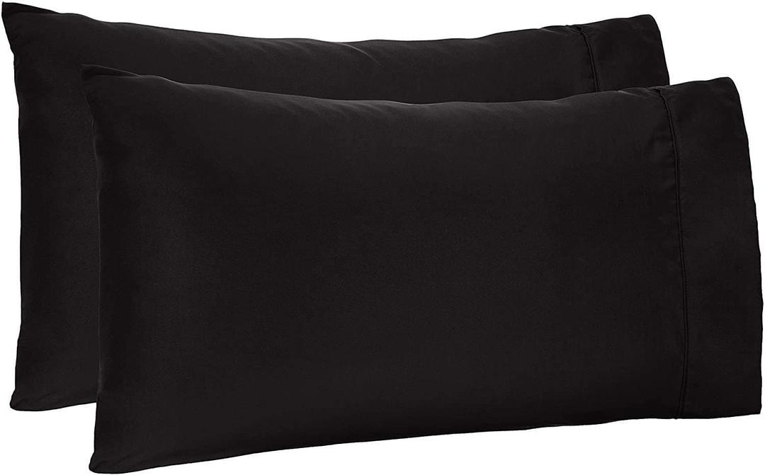 TBM Oversize Pillow Case Extra Large Fits Even The Fluffiest Pillows Including The Pancake Pillow Sleeve Style Extra Tall Pillowcase 100% Egyptian Cotton 600 Thread Count (Queen 23W X 34L, Black)